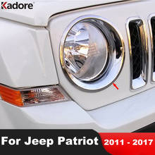 Car Front Headlight Cover Trim For Jeep Patriot 2011 2012 2013 2014 2015 2016 2017 Chrome Head Light Lamp Trims Stickers 2pcs 2024 - buy cheap