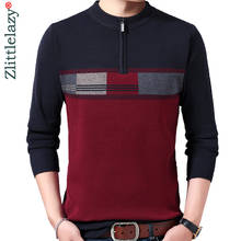 2021 suéter de malha para homens com zíper, blusão casual quente de inverno com zíper, moda masculina 02143 2024 - compre barato