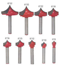 Ferramentas cnc de haste 6mm, pontas de carboneto sólido para corte de ponto redondo, ferramentas de corte para trabalho em madeira, 1 peça 2024 - compre barato