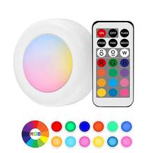 Wireless LED Light Remote Control Night Light RGB Color Changing LED Kitchen Lighting Dimmable Lights for Christmas Party 2024 - buy cheap