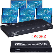 4K 60 Гц 1x8 HDMI сплиттер 1 в 2 4 6 8 выход 1x2 1x4 HDMI сплиттер HDMI 2,0 видео конвертер 1080P для PS4 PC DVD для ТВ-мониторов 2024 - купить недорого