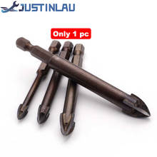 JUSTINLAU Cross Hex Tile Bits Glass Ceramic Concrete Hole Opener Alloy Triangle Drill Size 3/4/5/6/7/8/10/12 mm 2024 - buy cheap