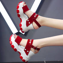 Женские босоножки на массивной платформе, сандалии-гладиаторы на высоком каблуке, повседневная обувь, лето 2021 2024 - купить недорого