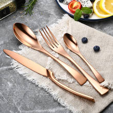 24 Pcs 18/10 Stainless Steel Black Rose Gold Silver Cutlery Dinnerware Knives Coffee Spoon Fork Flatware Set Dishwasher Safe 2024 - buy cheap