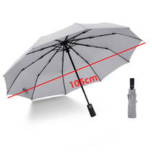 Totalmente automático 3 guarda-chuva dobrável homem mulher negócio ensolarado guarda-chuva pongee grande ensolarado e chuvoso portátil guarda-chuva 2024 - compre barato