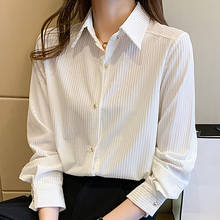 Blusa de manga comprida em veludo, camiseta feminina moderna 2021 com gola virada para escritório e453 2024 - compre barato