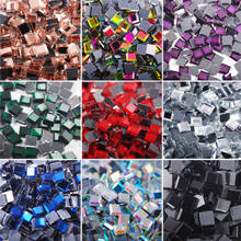 Pedras de strass para artesanato, cristais de vidro quadrados, para roupas, artesanato, faça você mesmo, 11 cores 5x5mm, 200 peças 2024 - compre barato