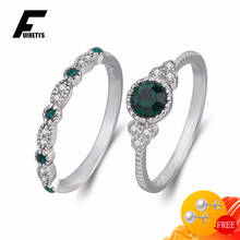 Vintage Rings 925 Silver Jewelry Accessories with Zircon Gemstone 2 in 1 Finger Ring Set for Women Wedding Engagement Wholesale 2024 - buy cheap