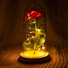 Romantic Eternal Rose Flower Glass Cover Beauty and Beast LED Battery Lamp Birthday Valentine's Day Mother Gift Home Decoration 2024 - buy cheap
