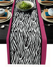 Rose Red Black Zebra Pattern Table Runner Modern Wedding Decorations Dinning Table Runners Placemat Christmas Decorations 2024 - buy cheap