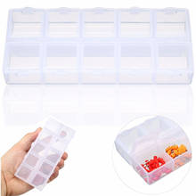 Double Sides 10 Slots Compartment Plastic Jewelry Storage Box Clear Tool Case Plastic Box Pills Drugs Container 2024 - buy cheap