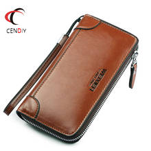 Long Men's Wallet Purse Card Holder Mens Wallet PU Leather Brand Casual Clutch Male High Quality Zipper Coin Purse for Men Black 2024 - buy cheap