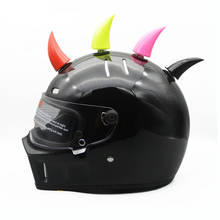 Capacete de motocicleta estilo punk, capacete de moto de face completa do diabo, com buzinas de demônio e decoração para kawasaki honda 2024 - compre barato