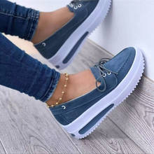 women blue yellow sneakers shoes spring Fashion creepers shoes lady loafers Ladies  lace-up platform casual Shoes size 43 2024 - buy cheap