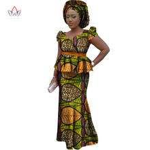 Dashiki africano terno para as mulheres bazin riche africano cera impressão 2 peça conjunto moda topo + saia de algodão maxi saia define menina wy1552 2024 - compre barato