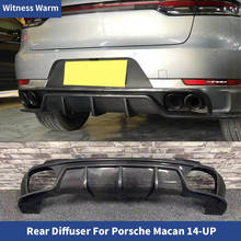 Recentes Fibra De Carbono cauda spoiler FRP rear bumper Lip difusor traseiro lip Para Porsche Macan 2014-2019 do corpo do carro kit 2024 - compre barato