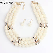 VIVILADY Fashion African Handmade Beads Layer Jewelry Sets Women Summer Winter Choker Necklace Earrings Female Mother Party Gift 2024 - buy cheap