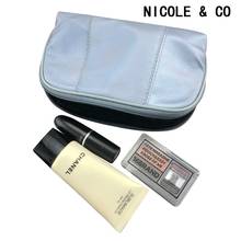 NICOLE & CO-neceser corto de piel auténtica para mujer, bolso de viaje multifuncional, portátil, novedad 2024 - compra barato