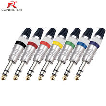8pcs Stereo Jack 6.35mm 6.3mm Male Plug with Gold Plated Head Audio Microphone Wire Connector 6.35mm Male Plug 2024 - buy cheap
