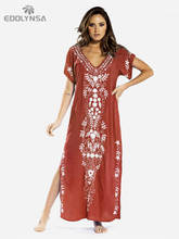 Vestido playero bordado para mujer, Pareo, Sarong, ropa de playa, Q790 2024 - compra barato