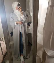F8167Large мусульманская Мода с оборками Abaya Дубай исламский 7 цветов фиолетовая Abaya с молитвенной одеждой 2024 - купить недорого