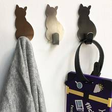 2Pcs Self Adhesive Hooks Cat Pattern Hanger Storage Holder Key Holder Clothes Towel Racks for Bathroom Kitchen Stick on Wall 2024 - buy cheap