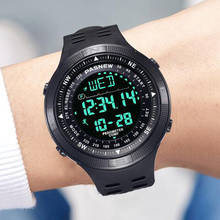 Мужские спортивные электронные часы с ЖК-дисплеем, водонепроницаемость 50 м 2024 - купить недорого