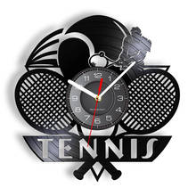 Tennis Logo Racket Court Ball Decor Wall Clock Tournament Tennis Match Grand Slam Vinyl Record Wall Clock Tennis Players Gift 2024 - buy cheap