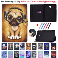 SM-T590 caso para samsung galaxy tab um 10 5 a2 2018 10.5 capa t595 t597 SM-T595 funda tablet padrão bonito suporte escudo + presente 2024 - compre barato