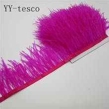 Wholesale 10 Meters high quality Ostrich Feathers Trims Dyed Rose  Feather Ribbons for Dress Party Decoration Craft Making 2024 - buy cheap