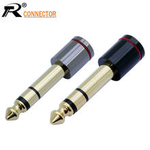 Conector de 6,35mm y 1/8 pulgadas para conectores de 3 polos, adaptador de cable de 6,35mm a 3,5mm, convertidor chapado en oro, 1 unidad 2024 - compra barato