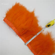 YY-tesco 6yards/lot Turkey Feather Fringe Ribbon 5-7inches/15-18cm Orange Marabou Orange Feathers Trim For DIY Craft Decoration 2024 - buy cheap