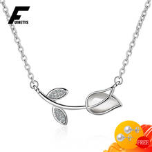 Necklace 925 Silver Jewelry with Cat Eye Stone Zircon Rose Flower Shape Pendant Accessories for Women Wedding Engagement Party 2024 - buy cheap