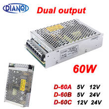dual output power supply 60w 12V 24V power suply D-60C  ac dc converter good quality 2024 - buy cheap