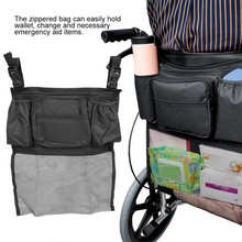 Cadeira de rodas encosto saco de armazenamento walker mobilidade auxílio à prova dwaterproof água pendurado saco roda cadeira acessório preto suprimentos cadeira de rodas 2024 - compre barato