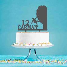 Personalized Rock Climbing Cake Topper Custom Name Age Man Rock Climbing For Rock Climber Birthday Party Cake Decoration Topper 2024 - buy cheap