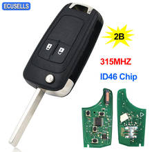2 Button Folding Remote Key Flip Smart Car Key Fob 315MHz ID46 Chip with Uncut Blade For Chevrolet Cruze Aveo Orlando 2024 - buy cheap