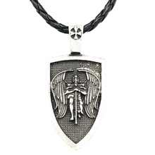 Goth St.Michael Protect Me Amulet Saint Shield Talisman Pendant Necklace Jwelry For Women Men 2019 2024 - buy cheap