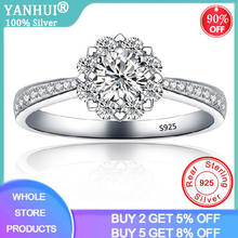 Trendy Gorgeous CZ Flower Tibetan Silver S925 Wedding Engagement Rings for Women High Quality Full Pave Zircon Vintage Jewelry 2024 - buy cheap