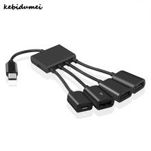 Kebidu-Hub USB OTG de 4 puertos tipo C, adaptador de conector de carga de energía, Cable USB 3,1 tipo C a Micro USB 2024 - compra barato