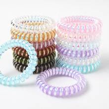 10pcs Super Thin Coiled Plastic Hair Ties Colorful Stretched Spiral Hair Ropes Telephone Wire Ponytail To Protect Your Hair 2024 - buy cheap