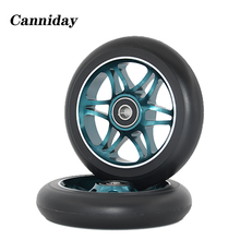 Roda para scooter dupla 110mm com altíssima elasticidade, 2 peças, 608mm, hub de liga de alumínio, rodas de patins, 88a 2024 - compre barato