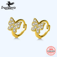 Trustdavis aro-pendientes de plata de primera ley y circón para mujer, aretes pequeños, plata esterlina 925, Circonia cúbica, zirconia, circonita, zirconita, zirconita, circón, boda, fiesta, S925, DA1628 2024 - compra barato