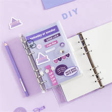 A6 6 Rings Binder Notebook 2022 Transparent Loose Leaf File Folder Diary Journal Notebook Agenda Planner Kawaii Stationery 2024 - buy cheap
