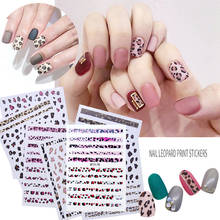 Sexy leopardo prego adesivos auto adesivo decoração decalques design manicure tigre arte do prego decalques impressão adesivos para unhas 2024 - compre barato