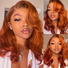 HD 13X6 Lace Frontal Wigs Orange 350 Colored Lace Front Human Hair Wigs For Women Body Wave Human Hair Wigs 5x5 Lace Closure Wig 2024 - buy cheap