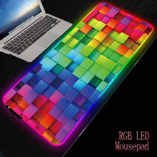 MRGBEST Wallpaper Rainbow  RGB Gaming Large Mouse Pad Gamer Led Computer  Big Mouse with Carpet for Keyboard Desk Mat Mouse 2024 - buy cheap