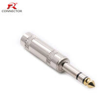 8pcs High quality 1/4" 3poles stereo jack 6.35mm wire connector nickel plated silver 6.5mm male plug cable connector 2024 - buy cheap