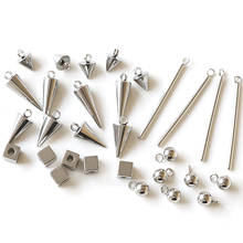 10pcs Stainless Steel Cone Round Stick Round  Square Pendant Earrings Charms Connector Earring Hook For DIY Jewelry Making 2024 - buy cheap
