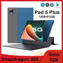 [World Premiere] New Arrivals Tablet Pad 5 Max Snapdragon 888 Android 11 12GB RAM 512GB ROM 2.5K LCD Screen Android Tablete 5 2024 - compre barato